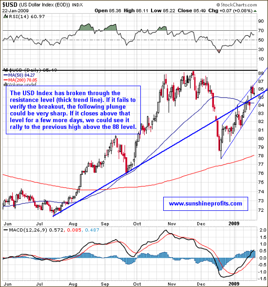 USD in the short term